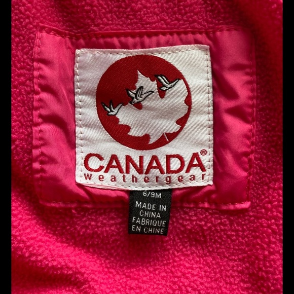 Canada Weather Kids Pink One Piece Snowsuit Infant Bunting 6-9 months - Picture 5 of 5